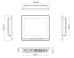 Промышленный безвентиляторный компьютер GOT110-316-J, дисплей 10.4" XGA TFT LCD, 1024 x 768, процессор Intel® Celeron® N3350, до 2.40 ГГц, DDR3L-1600
