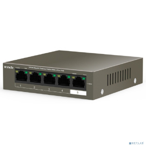 TENDA TEG1105P-4-63W Коммутатор настольный 5-Ports 10/100/1000 Base-T 4-Ports PoE(PoE бюджет 58W)