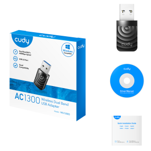 Адаптер беспроводной связи (Wi-Fi) CUDY AC1300 Wi-Fi USB 3.0 Adapter 1300Mbps High Gain Wi-Fi USB 3.0 Adapter, 802.11ac/a/b/g/n, 867Mbps at 5GHz + 400