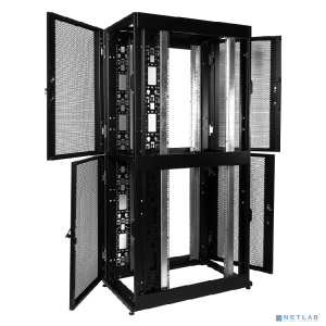 ЦМО Шкаф серверный ПРОФ напольный колокейшн 40U (600x1200) 2 секции, дверь перфор. 2 шт., черный, в сборе (ШТК-СП-К-2-40.6.12-44АА-Ч)