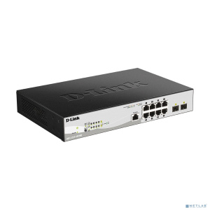 D-Link DGS-1210-10P/ME/B1A Управляемый L2 коммутатор с 8 портами 10/100/1000Base-T и 2 портами 1000Base-X SFP (8 портов PoE 802.3af/at, PoE-бюджет 78