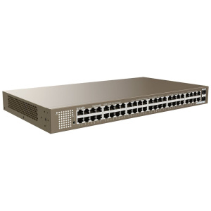 Коммутатор Tenda TEG1050F Коммутатор неуправляемый, 50 портов 50x1 Гбит/с, SFP 2x1 Гбит/с, установка в стойку