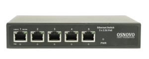 PoE Коммутатор OSNOVO SW-5D-1(60W) PoE коммутатор 2.5G Ethernet на 5 RJ45 портов. Порты: 1 x 2.5G (10/100/1000/2500Base-TX) с PoE (до 60W, A+B) + 3 x