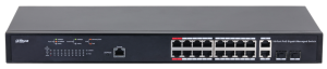 Коммутатор Dahua 16-портовый гигабитный управляемый с PoE, уровень L2Порты: 16 RJ45 10/100/1000Мбит/с (PoE/PoE+/Hi-PoE/IEEE802.3bt), 2 комбинированных