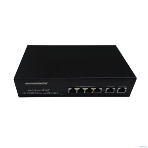 NEOMAX неуправляемый коммутатор NMS-106PoE-100-S, 6 портов 100 Mbps, 4xPoE, металл