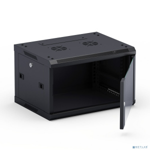 NEOMAX Шкаф телекоммуникационный настенный 9U (600х450), стеклянная дверь, замок-ключ (3 шт), разборный, цвет черный (1 коробка)[NCB-WM9U-6045GK3-10