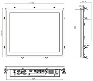 Панельный компьютер iEi PPC2-C19-ADL-i5/8G с активной системой охлаждения. Дисплей 19" с антибликовым и анти-УФ покрытием, проекционно-ёмкостный сенсо
