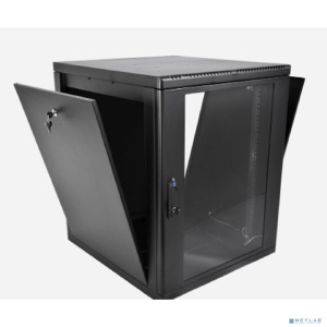 ЦМО Шкаф телекоммуникационный настенный разборный 12U (600 x 520) съемные стенки, дверь стекло, цвет черный (ШРН-М-12.500-9005)