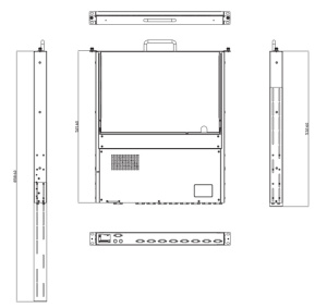 Консоль AMK508-17WCBRUD, монтаж в стойку 19", 1U, дисплей 17,3" TFT LCD, 1920 x1080, USB/PS2, 8 x KVM входов, русифицированная клавиатура, тачпад, 2