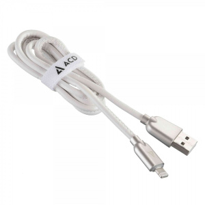 Кабели USB ACD USB кабель ACD-Allure Lightning ; USB-A Кожа, 1м, белый (ACD-U926-P5W)