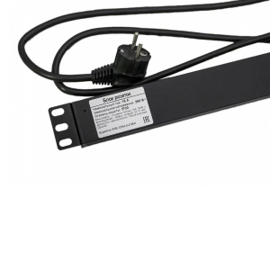 Сетевой фильтр Hyperline Hyperline SHE-12SH-S-2.5EU Блок розеток, вертикальный, 12 розеток Schuko, выключатель с подсветкой, кабель питания 2.5м (3х1.