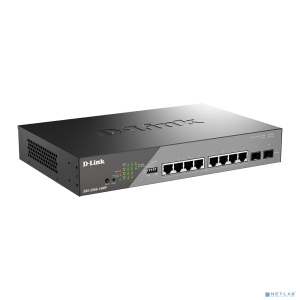 D-Link DSS-200G-10MP/A1A Настраиваемый L2 коммутатор с 8 портами 10/100/1000Base-T и 2 портами 1000Base-X SFP (8 портов PoE 802.3af/at, PoE-бюджет 130