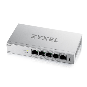 Коммутатор Web Smart L2 коммутатор Zyxel GS1200-5HPv3, 5xGE (4xPoE+), бюджет PoE 68 Вт, настольный, бесшумный
