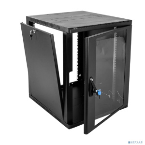 ЦМО Шкаф телекоммуникационный настенный 15U (600 x 650) дверь стекло, цвет черный (ШРН-15.650-9005)