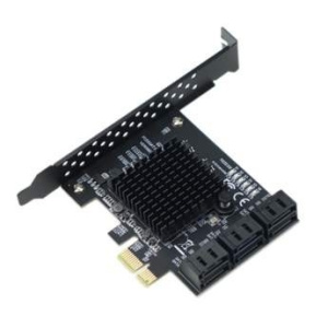 Контроллер ORIENT AJ1062S6, PCI-Ex1 v3.0, SATA3.0 6Gb/s, 6-port int, ASM1062+JMB585 chipset, oem