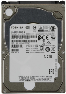 Жесткий диск Toshiba Enterprise HDD 2.5" SAS 1.2Tb (1200Gb), 10000rpm, 128MB buffer, 512e, AL15SEB12EQ, 1 year