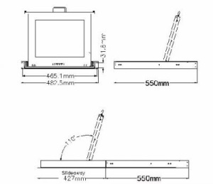 Консоль для стойки 19" SMK580-17PBRU, высота 1U, чёрный цвет, 8 портовых KVM переключателей