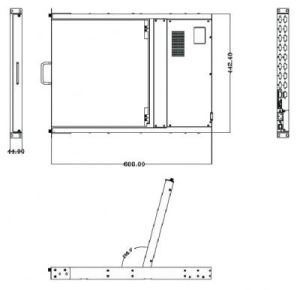 Консоль для стойки 19" SMK990-19UBRU, высота 1U, чёрный цвет, 16 портовых KVM переключателей.