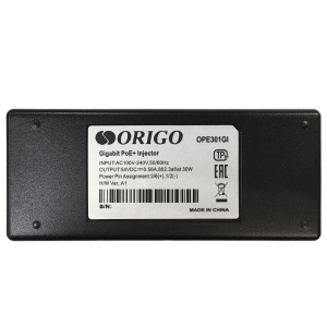 PoE-инжектор ORIGO OPE301GI/30W/A1A Гигабитный инжектор PoE+ 802.3af/at, 30 Вт, 54В DC