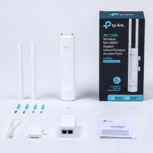 Точка доступа Wi-Fi TP-LINK EAP225-Outdoor Wave2 AC1200 Наружная двухдиапазонная гигабитная Wi-Fi точка доступа, чипсет Qualcomm, 300 Мбит/с на 2,4 ГГ