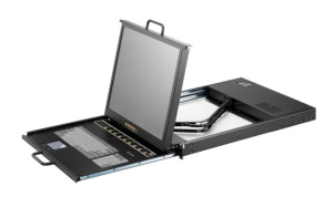 Консоль AMK708-19CBRU, монтаж в стойку 19", 1U, 19" TFT LCD, 1280 x1024, USB / PS2, 8 x Combo KVM входов, русифицированная клавиатура, тачпад, 90~26