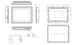 Промышленный безвентиляторный компьютер GOT5120T-845 XGA-24VDC, дисплей 12.1" XGA, резистивный сенсорный экран, процессор Intel Celeron N3060 до 2.48
