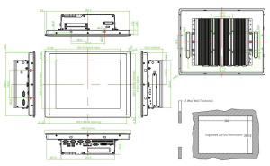 Модульный безвентиляторный компьютер CV-115R/P2002E-i5-PI, дисплей 15" TFT XGA 4:3, пятипроводной резистивный экран, процессор Intel 6th Gen. Core i5-