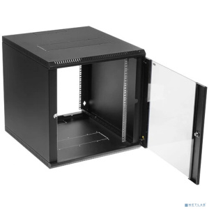 ЦМО Шкаф телекоммуникационный настенный разборный 12U (600х650) дверь стекло,цвет черный (ШРН-Э-12.650-9005) (1коробка)