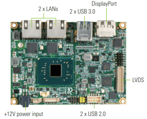 Одноплатный компьютер PICO318PGGA-N3350, процессор Intel® Celeron® N3350 (1.1 до 2.4 ГГц, 2Mб, 6Вт), DDR3L-1867 МГц, до 8Гб, 1 x M.2 Key B (SATA, USB