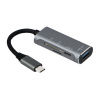 ORIENT JK-329, Type-C USB 3.0 (USB 3.1 Gen1)/USB 2.0 HUB 2 порта: 1xUSB3.0 + 1xUSB2.0 Type-C, SD/microSD CardReader, USB штекер тип C, алюминиевый кор