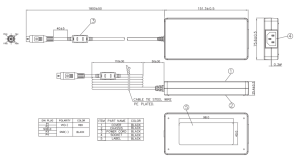 Промышленный блок питания 63040-010150-700-RS, 150 Вт, 90~264В AC, штекер = 6,5 мм; кабель = 1500 мм, 19В DC