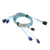 Кабель SuperMicro CBL-SAST-0699 Internal MINI SAS HD - 4 SATA w/ SB, 75/75/90/90 cм, 30AWG, 12Gb/s