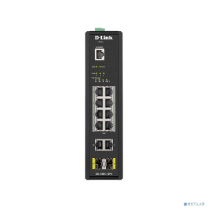 D-Link DIS-200G-12PS/A2A Промышленный управляемый коммутатор 2 уровня с 10 портами 10/100/1000Base-T и 2 портами 1000Base-X SFP (8 портов с поддержкой