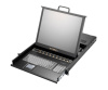 Консоль AMK808-19CBRUD, монтаж в 19'' стойку, 1U, дисплей 19'' LCD, single rail, набор кабелей 8 x 1.8 м VGA/KB/Mouse PS/2 и USB, KVM переключатель н