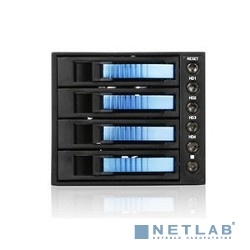 Procase A3-304-SATA3-BL (синий), {Hot-swap корзина 4 SATA3/SAS, 6Gb, 3x5.25, 1xFAN 80x15mm}