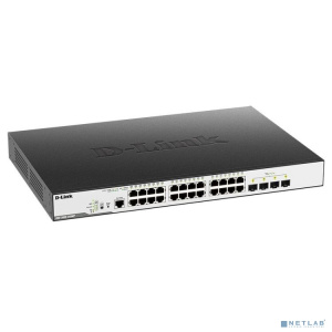 D-Link DGS-3000-28XMP/B1A Управляемый L2 коммутатор с 24 портами 10/100/1000Base-T и 4 портами 10GBase-X SFP+ (24 порта PoE 802.3af/at, PoE-бюджет 370