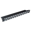 Панель Hyperline PPBL3-19-24S-RM Модульная патч-панель 19", 24 порта, Flat Type, 1U, для модулей Keystone Jack, с задним кабельным организатором (без