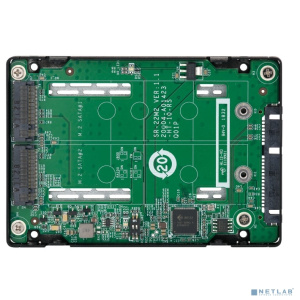 QNAP QDA-A2MAR Адаптер для накопителей, 2,5". 2 слота M.2 2280 SATA SSD. Скорость передачи 6 Гбит/c.