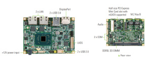 Одноплатный компьютер PICO318PGGA-N3350, Pico-ITX, процессор Intel® Celeron® N3350 (1.1 до 2.4 ГГц, 2Mб, 6Вт), DDR3L-1867 МГц, до 8Гб, 1 x M.2 Key B (