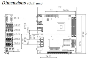 Промышленная процессорная плата KINO-KX-U6580, Mini-ITX, поддержка процессора Zhaoxin KX-U6580, 2.5 ГГц, чипсет Zhaoxin ZX-200, DDR4 2666 MГц, до 64 Г