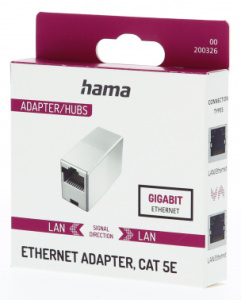 Адаптер Hama H-200326 серебристый RJ-45 (f)-RJ-45 (f) (00200326)