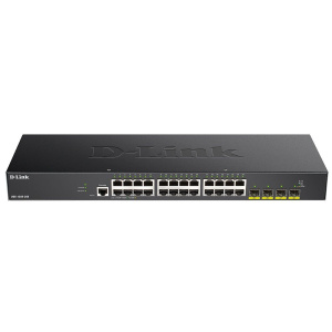 Коммутатор D-Link DGS-1250-28X/A1A L2 Smart Switch with 24 10/100/1000Base-T ports and 4 10GBase-X SFP+ ports (448164)