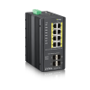 Коммутатор Промышленный L2 PoE+ коммутатор Zyxel RGS200-12P, 8xGE PoE+, 4xSFP, крепление на стену/DIN-рейку, IP30, два источника питания DC, бюджет Po