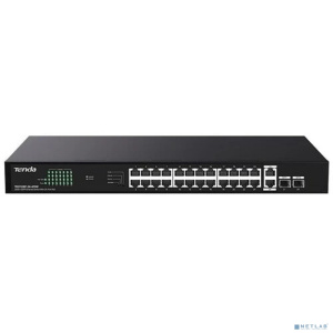 TENDA TEG1128P-24-410W Коммутатор в стойку 26GE+2SFP Ethernet Switch With 24-Port PoE (PoE бюджет 370W)