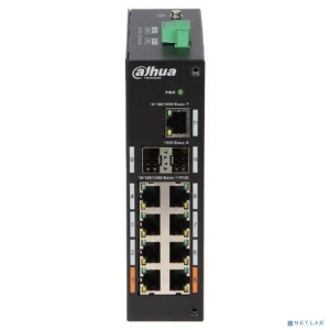 DAHUA DH-PFS3211-8GT-120 8-портовый гигабитный неуправляемый коммутатор с PoE, уличное исполнение, 8xRJ45 1Gb PoE, 1xRJ45 1Gb + 2xSFP 1Gb uplink, сумм