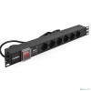 Exegate EX280834RUS Блок розеток ExeGate ServerPro PDU-19H609 Al-6S-C14-2, 19",1U,алюм, 6Schuko, кабель с C14 2м, SPD1