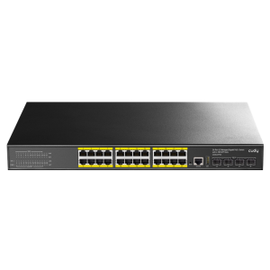 Коммутатор CUDY 24-Port Layer 3 Managed Gigabit PoE+ Switch with 4 10G SFP Slots 400W Layer 3 Managed 24 Ports 10/100/1000M PoE Switch, 24 Gigabit E