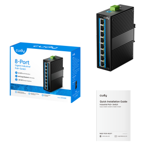 Коммутатор CUDY 8-Port Gigabit Industrial PoE Switch 8-Port Aluminum Industrial PoE Switch, 1000Mbps 8-Port RJ45, 802.3at/af, Din-rail design, Power s