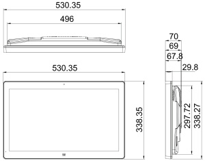 Панельный безвентиляторный компьютер iEi AFL3-W22C-ADLP-i5/8G, дисплей 21.5" с антибликовым покрытием, проекционно-ёмкостный сенсорный экран, IP64 (пе