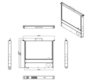 Консоль AMK501-17WUBRU, высота 1U, монтаж в 19" стойку, 17,3" TFT LCD, 1920 x1080, 1 х HDMI, 1 х USB K/B, русифицированная клавиатура, тачпад, 1.8 м